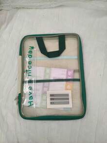 حافظة ملفات مزدوجة السحاب، مصنوعة من مادة شبكية سميكة، متينة، حقيبة تخزين وتنظيم، يمكن أن تحتوي على الكتب والمستلزمات المكتبية، متعددة الاستخدامات، تصميم خفيف الوزن مع مقبض قوي، مثالية للطلاب والمهنيين - متعدد الألوان - مشاهدة 9