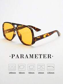 1pc Unisex Square Large Frame High-Quality Stylish Glasses, Suitable Driving, Casual, Holiday Travel, Party And Daily Use CHW9 - sss龜殼框紫色錠劑 - 查看 8