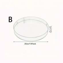 1pc Acrylic Round Tray, Kitchen Dining Dessert Coffee Fruit Plate, Cupcake Holder, Suitable For Restaurant, Holiday Party, Birthday Celebration - Transparent - View 7