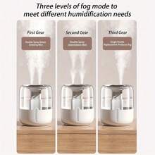 6.8L Air Humidifier For Sleep & Plant Care – Dual Mist Nozzles, 3-Degree Mist Output, Built-In Night Light, One-Touch Fill & Quick-Clean Design – Silent Operation For Bedroom, Office - 米色 - 查看 9