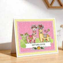 Creative Couple Of Alpacas Cutting Dies, DIY Scrapbooking Album And Embossing Stencil, Greeting Card Making Tool, Card Paper Cutting Crafts ,Gift Card Making Template Die Cuts. - Silver - View 2