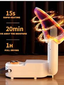 ecador de zapatos eléctrico - Secador de botas plegable para botas de trabajo, secador de zapatos y desodorante, control inteligente de temporizador de 4 niveles, calor de 48°C, secado rápido con circulación de aire 360° para zapatos, botas y guantes. - Beis - Ver 7
