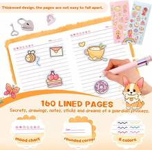 Lockable Kids Diary Set With Writing Accessories - Colorful Design For Creative Expression - 彩色 - 查看 5