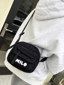 Customizable Elegant Corduroy Crossbody Bag,Customizable Multi Pocket Mini Corduroy Casual Commuter Zipper Crossbody Bag, Customizable New Fashion Unique Small Square Shoulder Bag,Custom Perfect Underarm Bag For Commuting,Versatile Commuter & Student Shoulder Bag, Fashionable Crossbody Bag - Multicolor - View 4