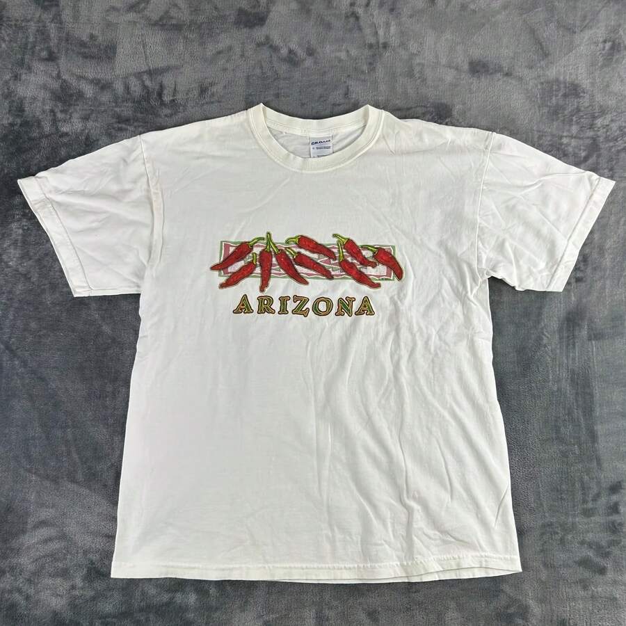 Vintage Chili Pepper T-Shirt L Gildan Heavy Cotton Graphic Southwest Tee - Style 7 - View 1