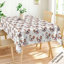 1pc Dog Head Print Elegant Style Durable Polyester Fabric, Suitable For Home, Garden, Kitchen, Camping, Holiday Parties, Weddings, Restaurants And Banquet Decorations, Wedding Season Decor