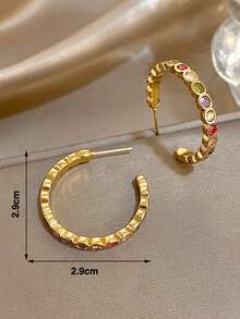 Bộ vòng tay và bông tai bằng thép không gỉ nhiều màu sắc, mạ vàng 18K sang trọng, kiểu dáng cổ điển, trang sức thanh lịch dành cho nữ, thích hợp cho Ngày Valentine, tiệc tùng, buổi tối, hàng ngày, năm mới, đám cưới, đi biển, Giáng sinh, kỷ niệm, Ngày của Mẹ, quà tặng phong cách Bohemian cho phù dâu. - Nhiều màu - Xem 6