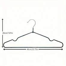 10 件/20 件防滑重型衣架，(15.75 英寸 * 7.87 英寸)，黑色防滑重型衣架，卧室用品，储物用品，适用于卧室和壁橱的优质耐用储物解决方案 - 轻松悬挂，节省空间的设计，非常适合生活、春季、极简主义、夏季上衣 - 黑色 - 查看 6