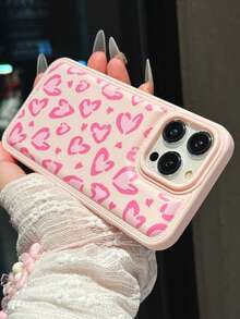 Pink Heart Pattern & Bow Lanyard Set, Minimalist Girly Style Suitable For IPhone 17/17 Pro A Max/Air/7/8/7p/8p/X/XS/XR/XS Max/11/11 Pro/11 Pro Max/12/12 Pro/12 Pro Max/12 Mini/13/13 Pro/13 Pro Max/13 Mini/14/14 Pro/14 Plus/14 Pro Max/15/15 Pro/15 Plus/15 Pro Max/16/16 Pro/16 Pro AMX/16 Plus/17/17 Pro/17 Pro Max/17 Air Phone Cases, Valentine''s Day Gift - Pink - View 5