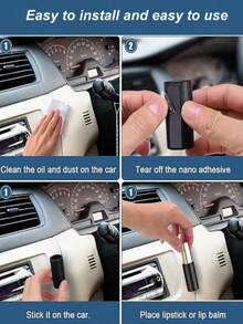 1 Set Car Vertical Lipstick Holder, Sparkling Thermal Lipstick Rack With Rhinestones, Car Interior Accessories Fit For Most Vehicles - A - View 8