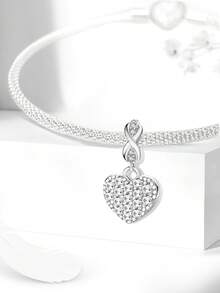 1件时尚纹理大象珠吊坠，适合女士手链、手镯DIY饰品制作及日常穿搭配饰，是女孩的理想之选。 - 銀色 - 查看 6