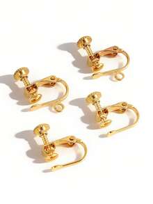 10pcs Stainless Steel Adjustable Flat U-Shaped Clip Earring Bases, No Piercing Needed, Clip-On Earring Converter Accessories - Ear Clip - View 10