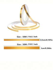 1 Roll Kitchen Caulk Strips, Self-Adhesive Mold & Oil Proof Tile Caulk For Living Room Floor, Jewelry Box Decor Stickers, Waterproof Floor & Wall Crevice Filler Tape, 50m - Multicolor - View 6