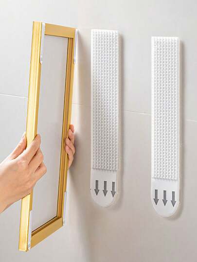 6/12/18条装加厚可重复使用粘性魔术贴，相框挂钩，高容量可移除魔术贴，免钻孔魔术贴，适用于相框、挂钩、浴室收纳，双面胶可用于墙面、插座和DIY家居项目，浴室相框悬挂工具，生日和毕业礼物