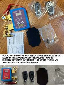 240A 12VDC 智能电源切断保护开关，汽车电池断路器，带过载和漏电保护，遥控和手动操作，大电流电源保护开关，配备2个遥控器，适用于轿车、卡车、越野车、新能源汽车和房车。 - A - 查看 9