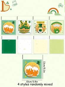 透明圣帕特里克节自封袋，塑料圣帕特里克节糖果礼品袋，零食饼干袋，派对礼品用品，三叶草图案礼品袋，节日糖果包装袋 - 彩色 - 查看 8