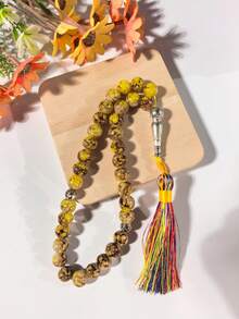 33pcs Glass Prayer Beads, Islamic Rosary Tasbih Accessories, 10mm Large Flower Beads, Muslim - Multicolor - View 5