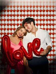 1pcs Heart Shaped Foil Fringe Curtain, Red Heart Foil Fringe Backdrop For Valentine's Day Party Decoration, Foil Fringe Curtain Photo Backdrop, Heart Shaped Tinsel Curtain, Party Decoration Background, Suitable For Singles Party, Bridal Shower, Wedding, Engagement, Valentine's Day Party, New Year, Birthday, Christmas Decoration, Graduation Ceremony, Retirement Party, Wedding Decor - 彩色 - 查看 6