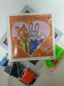 1件装钻石画套装，DIY水晶钻石马赛克画，钻石，画布，家居墙面装饰，情人节手工礼物