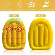 1pc Inflatable Pineapple Shaped Floating Lounger With Handles (Handle Color Random)