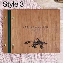 1pc A4/A5/A6 Wooden Wedding Guest Book, Personalized Laser Engraved, Suitable For Recording Photos And Heartfelt Messages, Wedding Photo Album, Personalized Gift, Rustic Charm - Multicolor 2 - View 26