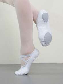 Canvas Ballet Shoes Without Drawstring - White - View 10