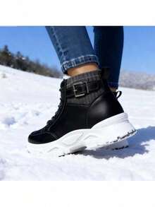Women's Snow Boots - Waterproof, Anti-Slip Ankle Booties With Warm Fluffy Lining, Easy Slip-On Design For Winter Comfort. - Black - View 5