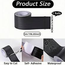 1 Roll 5m X 15cm Self-Adhesive Wood Grain Repair Wallpaper Sticker, Removable Wood Grain Wallpaper Tape, PVC Self-Adhesive Baseboard, Suitable For Door Frames, Tables, Cabinets And Wardrobes - Multicolor - View 3