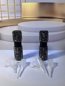 8毫升水钻咖啡豆研磨器防静电喷雾瓶，可重复灌装和使用的旅行香水喷雾器（空瓶），迷你须后水喷雾瓶，配有3个通用补充装容器，是学生返校、居家必备、情人节、度假的理想之选，粉色，旅行必备 - 彩色 - 查看 8