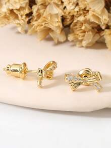 A Pair Of Sweet, Delicate Bow Earrings, Versatile And Suitable For Any Occasion, Can Be Gifted To Friends Or Lovers - Bow Earrings - View 2