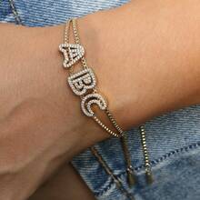 5pcs/1pc Gold And Silver Letter Beads, Used For Jewelry Making, 28 Styles Of Gold A-Z Letter Brass Bead Set, Including Gold And Silver Bracelets, Suitable For Bracelet Making Valentine's Day, Ramadan To Give To Friends - Multicolor - View 10