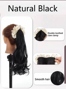 14英寸合成马尾辫，合成发髻马尾假发片，爪夹发髻发夹，合成假发髻接发，女士日常佩戴发饰 - 彩色 - 查看 8