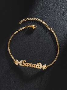 18K Gold Personalized Pearl Name Necklace, Suitable For Mothers, Bridesmaids, Wedding Gifts, Women Gifts, Freshwater Pearl Necklace - Full Diamond Bracelet Style 4 - View 8