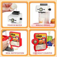 Children's Fast Food & Burger Shop Role Play Toy Set, Kids Fast Food Burger Shop Play Set, 71pcs Kitchen Toy Set With Water-Dispensing Coffee Machine And Cash Register, Educational Role Play Toys - Multicolor - View 10