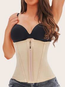 1pc Waist Trainer Belt With Zipper Girdle High Compression Body Shaper Waistband For Women Underbust Corset Latex Waist Cincher - 彩色 - 查看 26