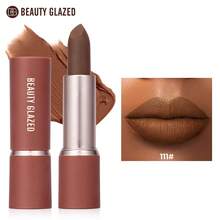 beauty glazed Set de regalo de maquillaje con lápiz labial mate de color nude, hidratante, suave y de larga duración, a prueba de agua - #111 - Ver 10