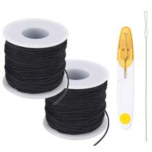 SMI Fine Stretchable Bracelet Making Kit, Includes Scissors And Beading Needles, 4 Rolls Of Elastic Cord, 1mm Stretchy String, Suitable For DIY Crafts, Jewelry Making, Sewing Necklaces, 660ft Long, Colors Include Black, White, Rainbow - Multicolor - View 14