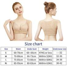 1pc Women Posture Corrector Bra, Lightweight Invisible Posture Strap To Improve Slouching, Lift Bust, Reduce Side Bulge, Open Shoulder, Breathable - Apricot - View 7