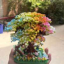 1345pcs Sakura Bonsai Building Blocks Set, Miniature Fairy Tale & Romance Theme Collection, ABS Plastic Architecture Model, Floral & Figurine Themed Toy, No Lighting - Multicolor - View 12