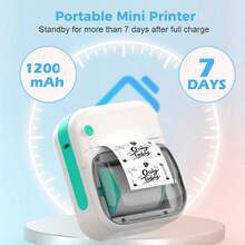 Impressora de Etiquetas Mini Portátil, Impressora de Etiquetas Térmica com 1 Rolo de Papel de Etiqueta de 40-20mm, Impressora de Etiquetas Sem Fio Adequada para Pequenas Empresas, Escritório, Casa, Endereço, Escritório - Multicolorido - Visão 6