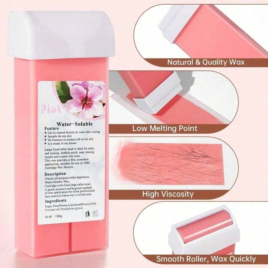 Wax Strips Body Hair Removal Strip, Dual Sides Bikini Brazilian Wax For Women Men Face Arms Legs BackUnderarm Waxing Kit Suit Many Skin Rose Scent - 玫瑰 - 查看 1