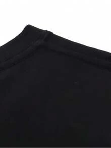 Camiseta de  para hombres y mujeres, 100% algodón, camisetas de manga corta 0107-2 - Negro - Ver 6