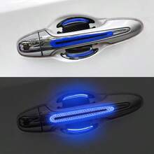 1set 8pcs Red Car Door Bowl Handle Reflective Stickers - 紅色的 - 查看 4