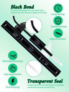 LASHSUN Gift Box, 2304pcs Individual False Eyelashes, 14 Mixed Styles, 10-16mm Cat Eye/Thin/Thick Lashes Set, Includes Bond&Seal Lash Remover And Tweezers, Suitable For Beginners And Experienced Users, Easy DIY At Home, Soft & Comfortable, Suitable For Daily Wear - Black - View 5
