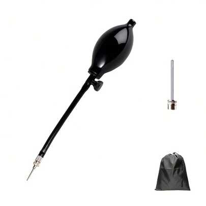 专业充气橄榄球头盔及体操球 | 兼容瑜伽球/足球/篮球等多种运动器材 | 便携式充气泵套装，带泄压阀和收纳袋