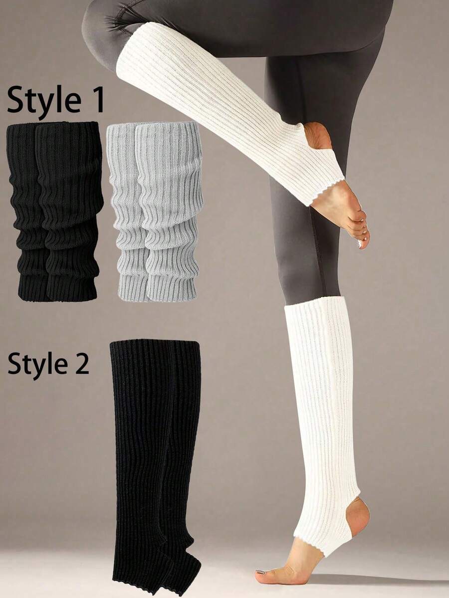1 par varma benvärmare för kvinnor som går över knäna, lämpliga för 80-talsfester, balett, yoga och andra tillfällen. Neonribbade varma benvärmare för tonåringar, lämpliga för 80-talsfester, sport, yoga, julklappar - Multifärgad - Visa 1