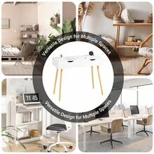 SoBuy FWT40-WN, Home Office Table Desk Computer Desk Computer Workstation 2 Drawers - White - View 5