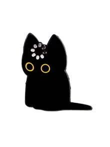 1 st "Loading" svart katt emaljnål söt brosch tallar kavajnålar märke på ryggsäck kläder accessoarer djur smycken vänner gåvor - Svart - Visa 12