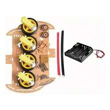 Chasis De Coche Inteligente Kit 4 Llantas Robot - Amarillo - Ver 3