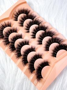 7 Pairs 3D Faux Mink Eyelashes, Natural & Thick, Curled & Lengthened Lashes, Strip Eyelashes - 8D036-7dui - View 6